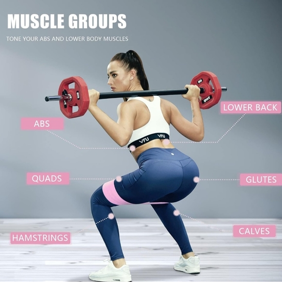 Polygon Resistance Exercise Bands, Fabric Non Slip Hip Bands for Squats, Legs, - Picture 4 of 6